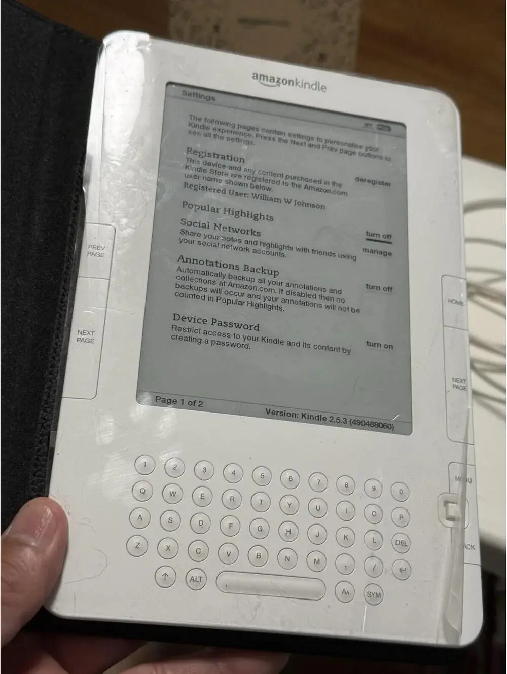 Amazon Kindle With Manual Charger And Case